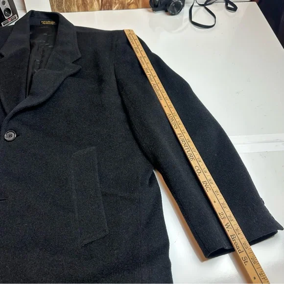 Gianfranco Ruffini Men's Black Wool Coat